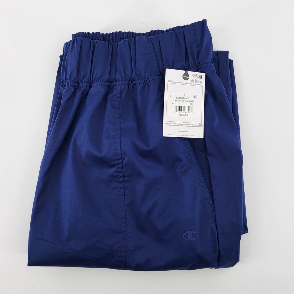 Champion Women's Sailaway Navy Blue Vintage Wash Cargo Jogger Pants Size‎ Large